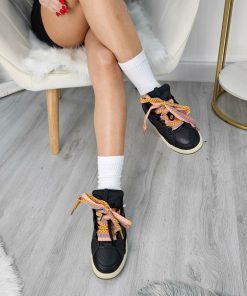 Donna DORATON Srl | Evangeline - Sneakers Donna Con Fiocco Nero