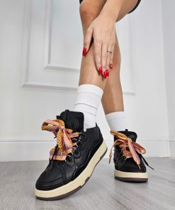 Donna DORATON Srl | Evangeline - Sneakers Donna Con Fiocco Nero