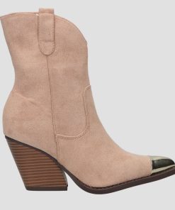 Donna DORATON Srl | Sissie - Stivaletti Texani Punta In Metallo Khaki