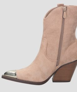 Donna DORATON Srl | Sissie - Stivaletti Texani Punta In Metallo Khaki