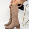 Donna DORATON Srl | Yamila - Stivali Donna Tacco 6 Cm Khaki