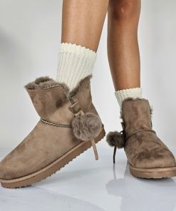 Donna DORATON Srl | Gullan - Stivaletti Donna Invernnali Con Ecopelliccia Khaki