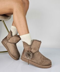 Donna DORATON Srl | Gullan - Stivaletti Donna Invernnali Con Ecopelliccia Khaki