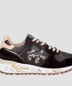 Donna DORATON Srl | Lorelle - Sneakers Donna In Pelle E Tessuto Made In Italy Tdm/Bronzo/Maculato