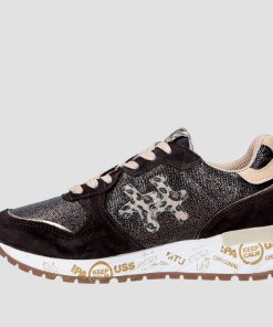 Donna DORATON Srl | Lorelle - Sneakers Donna In Pelle E Tessuto Made In Italy Tdm/Bronzo/Maculato