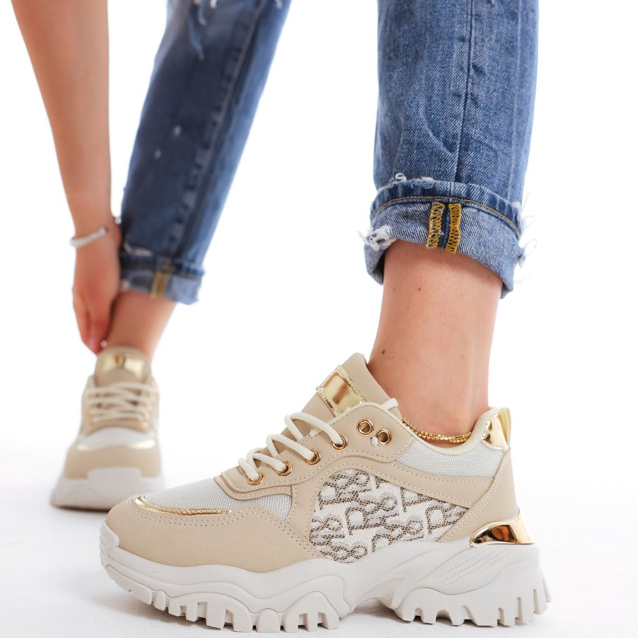 Donna DORATON Srl | Wanilla - Sneakers Donna Suola Chunky Beige