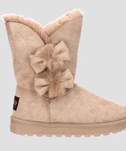 Donna DORATON Srl | Priscilla - Stivaletti Ecopelliccia Con Fiocchi Camel