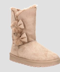 Donna DORATON Srl | Priscilla - Stivaletti Ecopelliccia Con Fiocchi Camel