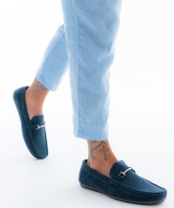 Uomo DORATON Srl | Leonal - Mocassino Uomo Con Morsetto Blu