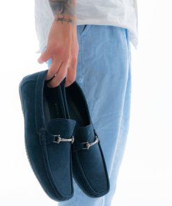 Uomo DORATON Srl | Leonal - Mocassino Uomo Con Morsetto Blu