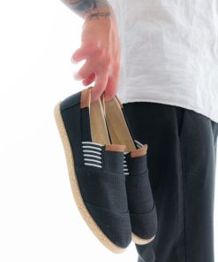 Uomo DORATON Srl | Moza-X - Espadrillas Uomo In Tessuto Nero