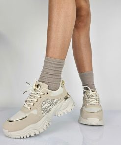 Donna DORATON Srl | Vivi - Sneakers Donna Suola Chunky Beige