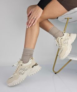 Donna DORATON Srl | Vivi - Sneakers Donna Suola Chunky Beige