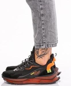 Uomo DORATON Srl | Ethan - Sneakers Uomo Sportive Nero/Arancio