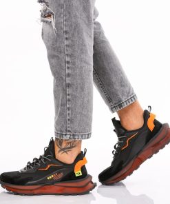 Uomo DORATON Srl | Ethan - Sneakers Uomo Sportive Nero/Arancio