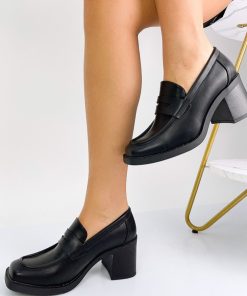 Donna DORATON Srl | Carin - Mocassino Donna Tacco Largo Nero