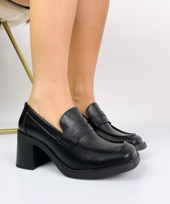 Donna DORATON Srl | Carin - Mocassino Donna Tacco Largo Nero