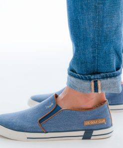 Uomo DORATON Srl | Us Golf Club - Slip-On Uomo In Tessuto Blu