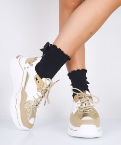 Donna DORATON Srl | Katrin - Sneakers Donna Fondo Alto Oro