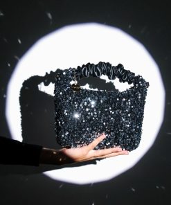 Donna DORATON Srl | Monaco - Borsa Donna Paillettes Con Tracolla Argento