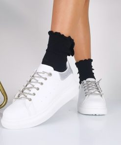 Donna DORATON Srl | Ulla - Sneakers Donna Lacci Elasticizzati Argento