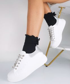 Donna DORATON Srl | Ulla - Sneakers Donna Lacci Elasticizzati Argento