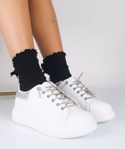 Donna DORATON Srl | Ulla - Sneakers Donna Lacci Elasticizzati Argento