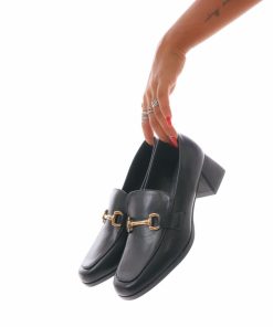 Donna DORATON Srl | Clarita - Mocassini Donna Tacco 5 Cm Nero