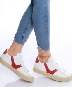 Donna DORATON Srl | Kimberlee - Sneakers Donna Tempo Libero Bianco/Rosso