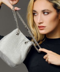 Donna DORATON Srl | Vienna - Borsa Donna Strass E Tracolla Catena Argento