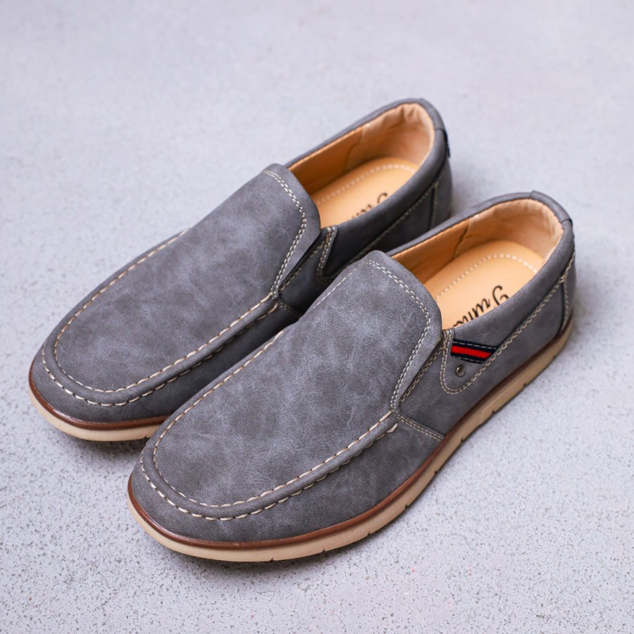 Uomo DORATON Srl | Primavera - Mocassino Uomo Casual Grigio