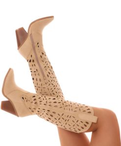 Donna DORATON Srl | Sweet Shoes - Stivale Donna Gambale Traforato Beige