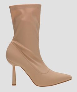 Donna DORATON Srl | Stephanie - Stivaletti Donna In Tessuto Con Tacco In Metallo 10 Cm Beige