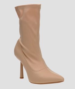 Donna DORATON Srl | Stephanie - Stivaletti Donna In Tessuto Con Tacco In Metallo 10 Cm Beige