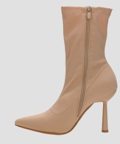 Donna DORATON Srl | Stephanie - Stivaletti Donna In Tessuto Con Tacco In Metallo 10 Cm Beige