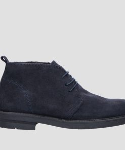 Uomo DORATON Srl | Bessie - Desert Boots Uomo In Pelle Made In Italy Blu