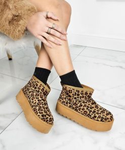 Donna DORATON Srl | Alina - Stivaletti Invernali Donna Con Ecopelliccia Leopard