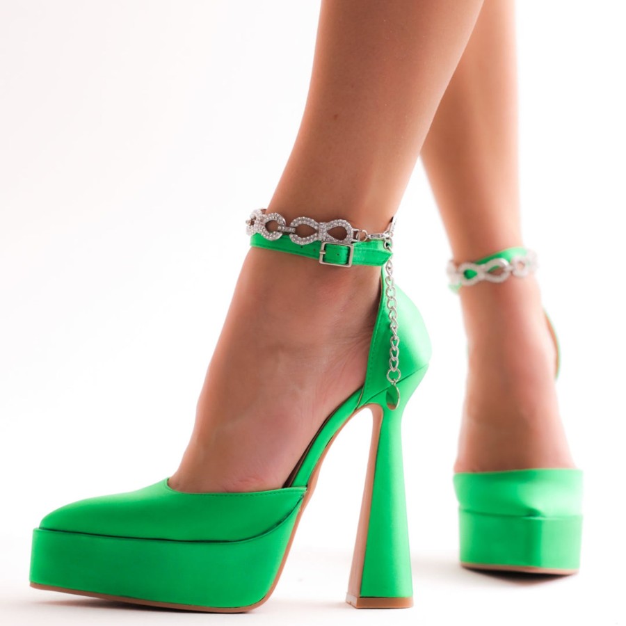 Donna DORATON Srl | Lolita - Decollete Donna Tacco 15 Cm Verde