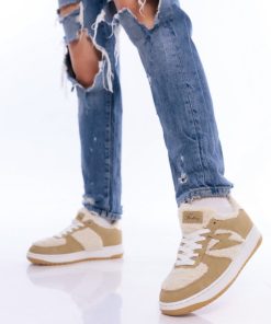 Donna DORATON Srl | Roxana - Sneakers Donna Con Ecopelliccia Beige