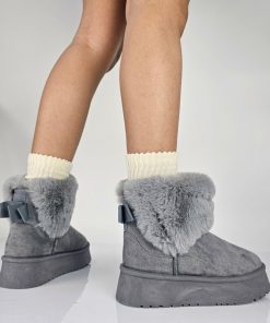 Donna DORATON Srl | Star - Stivaletti Invernali Donna Con Ecopelliccia Grigio