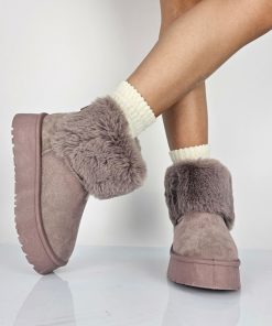 Donna DORATON Srl | Star - Stivaletti Invernali Donna Con Ecopelliccia Khaki