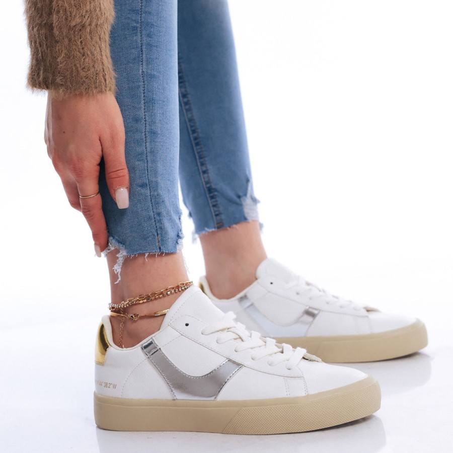 Donna DORATON Srl | Kimberlee - Sneakers Donna Tempo Libero Argento/Oro