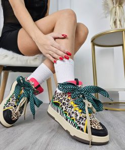 Donna DORATON Srl | Evangeline - Sneakers Donna Con Fiocco Leopard