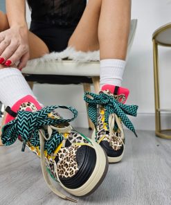 Donna DORATON Srl | Evangeline - Sneakers Donna Con Fiocco Leopard