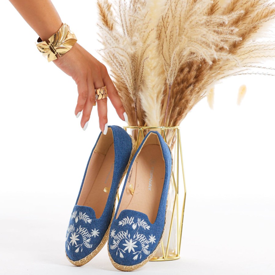 Donna DORATON Srl | Topway - Espadrillas Donna In Tessuto Denim Blu