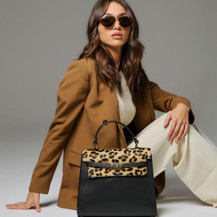 Donna DORATON Srl | Seul - Borsa A Donna A Mano E Con Tracolla In Vera Pelle Leopard