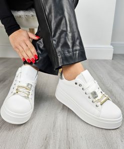 Donna DORATON Srl | Yda - Sneakers Donna Con Fibbia Argento