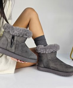 Donna DORATON Srl | Liselott - Stivaletti Donna Invernali Con Ecopelliccia Grigio