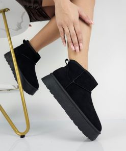 Donna DORATON Srl | Sondra - Stivaletti Platform Donna Invernali Con Ecopelliccia Nero