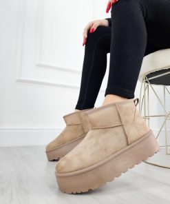 Donna DORATON Srl | Sondra - Stivaletti Platform Donna Invernali Con Ecopelliccia Khaki